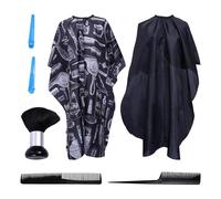 CIYODO 7pcs Professional Hair Cutting Set Barber Suit with Smooth, Dirt-Resistant Plastic and Acrylic Cape, Clip, and Comb for Barber Use and Hairdressing