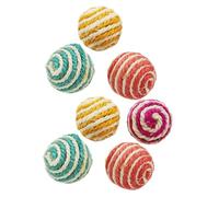 CIYODO 7pcs Sisal Cat Ball with Sound Bite Resistant Scratchers for Indoor Cats Interactive Playthings to Anxiety and Encourage Scratching Random Color