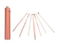 CIYODO 7Pcs Stainless Steel Ear Wax Removal Tools Portable Ear Picks with Smooth Rounded Tips Reusable Earwax Cleaners for Personal Hygiene and Giving