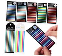 CIYODO 8 Packs Highlighter Tape Strips Transparent Fluorescent Sticky Long Page Markers Removable Index Tabs for Reading Annotation Office School Supplies