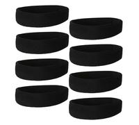 CIYODO 8pcs Black Elastic Sports Headbands Sweat-Absorbing Non-Slip Yoga Sweatbands for Men Women Running Cycling Fitness Gym