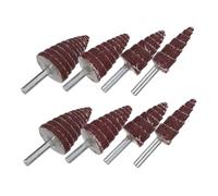 CIYODO 8pcs Cone Shaped Abrasive Flap Wheels with Shank for Electric Straight Grinder Sandpaper Grinding Heads Various for Rotary Tool Polishing and Sanding