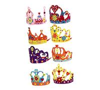 CIYODO 8pcs DIY Felt Crown Headwear Kit for Handmade Nonwoven Craft Set Educational Party Supplies to Boost Creativity and Confidence Eco Friendly Materials for Home and Preschool