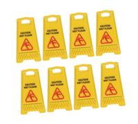 CIYODO 8pcs Mini Floor Caution Signs Realistic Wet Floor Warning Props for Dollhouse Role Play Lightweight Miniature Safety Accessories for Creative Educational Scenarios