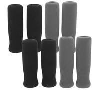 CIYODO 8pcs Non-Slip Crutch Handle Pad Grips with Sponge Foam Cushion Central Hole Walker Cane Replacement Wraps for Seniors Easy Installation Black Grey Comfortable Hand Grips