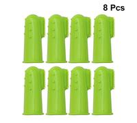 CIYODO 8Pcs Pet Oral Cleaning Finger Brush Set Green Easy to Use Toothbrush for Cats and Dogs Durable Pet Cleaning Tool for Teeth Care Lightweight and Portable Design