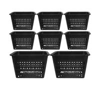 CIYODO 8pcs Plastic Nursery Basket for Hydroponics and Soil-based Planting, Small Black Plant Pots Allowing Water and Nutrients to Penetrate, for Balcony Vegetable and Plant Cultivation