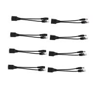 CIYODO 8pcs Splitter Adapter Kit for Security Cameras Passive Dc Power Supply Module 12v Line 4 Male and 4 Female Connectors Black for Ip Camera Systems