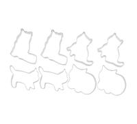 CIYODO 8pcs Stainless Steel Cat-Shaped Cookie Cutters DIY Biscuit Molds Baking Tools for Home Bakers Heat-Resistant Cake and Sandwich Decorators