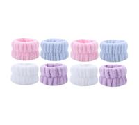 CIYODO 8Pcs Waterproof Cloth Wrist Bands for Face Washing, Absorbent Spa Wrist Wraps Multi-Color Set for Household Use, Soft Towel Wristbands Prevent Splashing on Sleeves