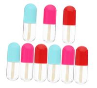 CIYODO 9 Pcs Refillable Lipstick Tubes Portable DIY Lip Gloss Bottles Compact Transparent Subpackaging Storage for Lip Balm Random Color Random Color