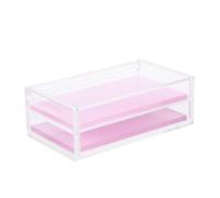 CIYODO Acrylic Lash Case Transparent Storage Box for False Eyelashes with Pink Crystal Design Protective Empty Eyelash Holder for Women and Cosmetic Organizer for Fake Lashes