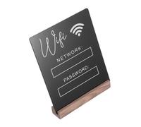 CIYODO Acrylic Wifi Password Sign with Wooden Base for Hotels and Restaurants High Clarity Desktop Wireless Network Reminder with Pen Modern Decor Wifi Password Board for Business Guests