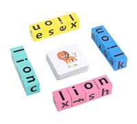CIYODO Alphabet Spelling Game Toy for Kids 10-Piece Educational Letter Blocks with Word Cards Interactive Learning Tool for Boys and Girls for Early Childhood Development