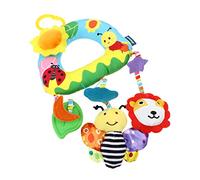 CIYODO Animal Hanging Rattle Rainbow Wind Chime for Newborns Months Stimulates Grasping and Visual Tracking Soft Plush Stroller and Crib Entertainment Aid