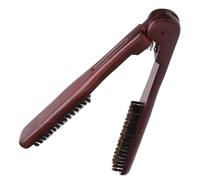 CIYODO Anti-static Clamp Brush Hair Straightener Comb for Smoothing and Styling Double-sided Ergonomic Design for Frizz Control and Natural Curls Portable Hair Styling Tool for Home and