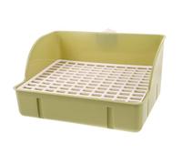 CIYODO Antisplash Bunny Litter Box with Raised Edge and Stable Square Design for Rabbits Guinea Pigs Chinchillas Clean Small Animal Toilet Tray for Ferret Galesaur Pet Potty Training