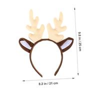 CIYODO Antler Headband Xmas Hair Ornament Reindeer Antlers Hairband Headbands Hoops Christmas Reindeer Ears Merry Buzz Cosplay Oversized Fabric White