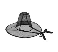CIYODO Authentic Korean Style Traditional Black Top Hat with Tall Crown and Flat Top Structure, Breathable Mesh Cloth Material, Reinforced Chin Tie, for Festivals and Costume Parties
