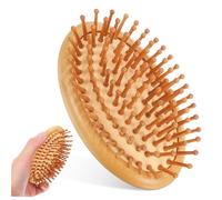 CIYODO Bamboo Hair Brush Scalp Massage Comb for Women Detangling Curly Hair with Smooth Natural Bamboo Material for Gentle Scalp Care and Styling Aid