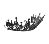 CIYODO Baroque Black Women Tiara Crown with Rhinestones Vintage Wedding Bridal Headpiece for Bride Birthday Party Festival Elegant Princess Hair Accessory