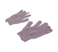 CIYODO Bath Exfoliating Glove Five Fingers Body Scrub Mitt for Men Women Stretchy One Fits Dual-sided Bath Shower Sauna Glove for Deep Cleansing and Dead Skin Removal Purple