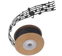 CIYODO Black Hollow Music Note Ribbon Made of Sturdy Polyester Featuring a Unique Embossed Design that Resists Deformation and Fading, for Wedding Decorations and Home Decor Projects