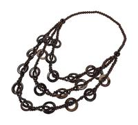 CIYODO Boho Multi Layer Necklace for Women with Natural Coconut Shell and Wood Beads, Versatile Layered Design, Summer Inspired Hawaiian Beach Jewellery, for Birthdays and Festivals