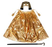 CIYODO Boys and Girls Egyptian Costume Set Headpiece Hat and Cane for Mardi Gras Party Cleopatra Halloween Dress up Includes Mask and Cuffs