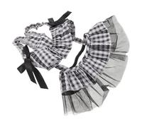 CIYODO Breathable Plaid Puppy Dress with Bowknot Washable Pet Summer Skirt for Cats and Small Dogs Easy Off Party Costume for Birthdays Weddings Beach Walks