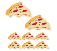 CIYODO Brooch Pins Alloy Lapel Pins 8pcs Cute Cartoon Pizza Shaped for Women with Lightweight and Fade Resistant Features, for Casual Outings on Caps and Shirts