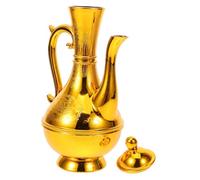 CIYODO Buddha Water Offering Jug, Decorative Pp Reusable Pitcher with Smooth Texture and Bright Golden Finish, Easy to Carry for Buddha Decorations for Home and House Warming Gifts