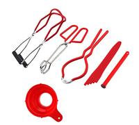 CIYODO Canning Supplies Set with 6pcs Non-Slip Tongs and Lid Opener, Heat-Resistant Canning Tools Kit for Safe Jar Lifting and Jam Making in Home Preserving