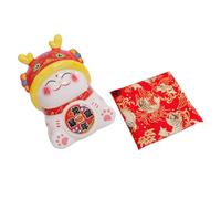 CIYODO Ceramic Fortune Cat Piggy Bank with Wealth Figurine Design Feng Shui Money Pot for Home and Office Decor Lucky Cat Sculpture for Birthday Gift and Restaurant Ornament