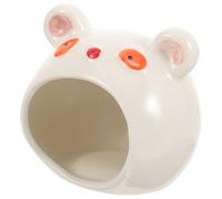 CIYODO Ceramic Hamster Nest Bear Shape Hideout Small Pet House Hideouts Critter Cooling Bed