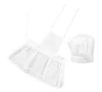CIYODO Chef Costume Large Sleeveless Apron and Chef Head-wear for Cooking Baking Home Play and Kitchen Learning Activities