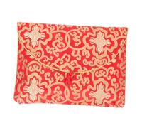 CIYODO Chinese Style Silk Brocade File Envelopes with Traditional Knot Closure Multi-functional Red Money Pockets for Documents Buddhist Scriptures Greeting Cards Space-saving Storage