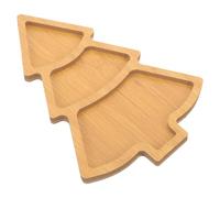 CIYODO Christmas Tree Shaped Wooden Serving Tray, Multi-Compartment Wood Plate for Snacks, Fruits and Appetizers, Xmas Party Food Platter for Household and Restaurant Use