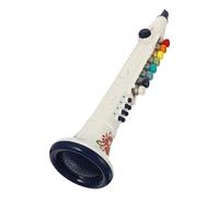 CIYODO Clarinet Educational Musical Instrument with Lanyard and Songbook Lightweight Simulation Clarinet for S Music Enlightenment and Decoration Safe Non-toxic White for Boys