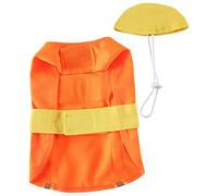 CIYODO Clothes for Pets Construction Worker Costume for Dogs Dog Grooming Kit New Year Pet Treats Puppy Kennel Accessories Puppy Breed Bulldog Engineers Costume Polyester Orange