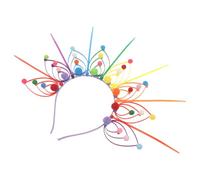 CIYODO Colorful Rainbow Headband with Flexible Crown-like Silhouette and Layered Curved Wire Loops, Eye-catching Pride Hair Accessory for Women for Pride Celebrations and Themed Parties
