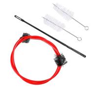 CIYODO Cornet Cleaning Kit for Tubular Instrument Maintenance 4pcs with Flexible Snake Brushes Non-deformed Nylon Brushes in Red Plastic for Effective inside Cleaning