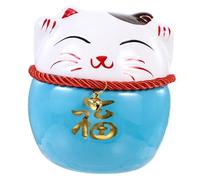 CIYODO Creative Japanese Maneki Neko Coin Saving Pot Adorable Ceramic Money Container for Boys Decorative Piggy Bank for Daily Change Storage