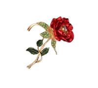 CIYODO Creative Rose Shaped Brooch Pin for Women Red Zinc Alloy, Eye-catching Design and Costume Props Decoration, for New Year Cake Decorations 2024 and Bling Gifts