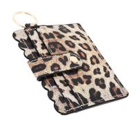 CIYODO Credit Card Holder Wallet with Button Closure Pu Leather Leopard Print and Easy to Carry Design, Stylish Small Wallet for Women for Gift-giving and Everyday Use