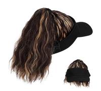CIYODO Curly Ponytail Wig Baseball Cap for Women Lightweight Breathable Hat with High Wavy Synthetic Hair for Travel Parties Cosplay and Outdoor Activities