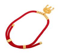 CIYODO Cute Dog Collar Pet Collar Accessories Choker Chain for Dogs Pet Necklace Adjustable Fit Symbolic Longevity Lock Red Rope Gold Pearl