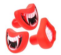 CIYODO Cute Dog Toys 3pcs Silicone Puppy Chew Toys Pig Face for Pet Playing Supplies Halloween Favors Random Style