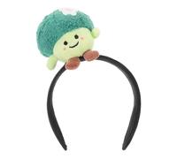 CIYODO Cute Plush Broccoli Headband Elastic Spa Face Wash Hair Accessory for Women Fun Vegetable Doll Themed Hair Hoop for Makeup and Live Streaming