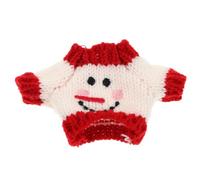 CIYODO Cute Tiny Plush Doll Sweater Soft Miniature Outfit for DIY Dress Up Comfortable Red and White Knit Mini Sweater for Plush Dolls and Dollhouse Accessories